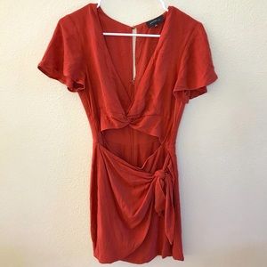 Majorelle Evelyn Dress in terracotta orange
